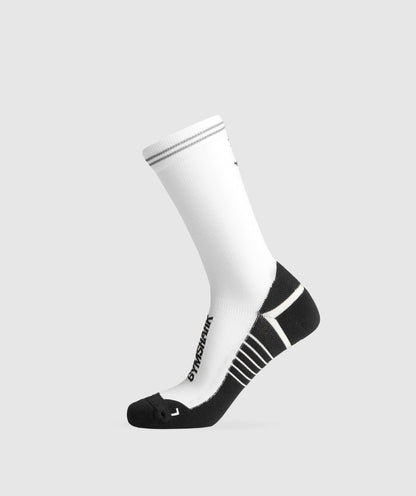 Gymshark Crew Running Socks White