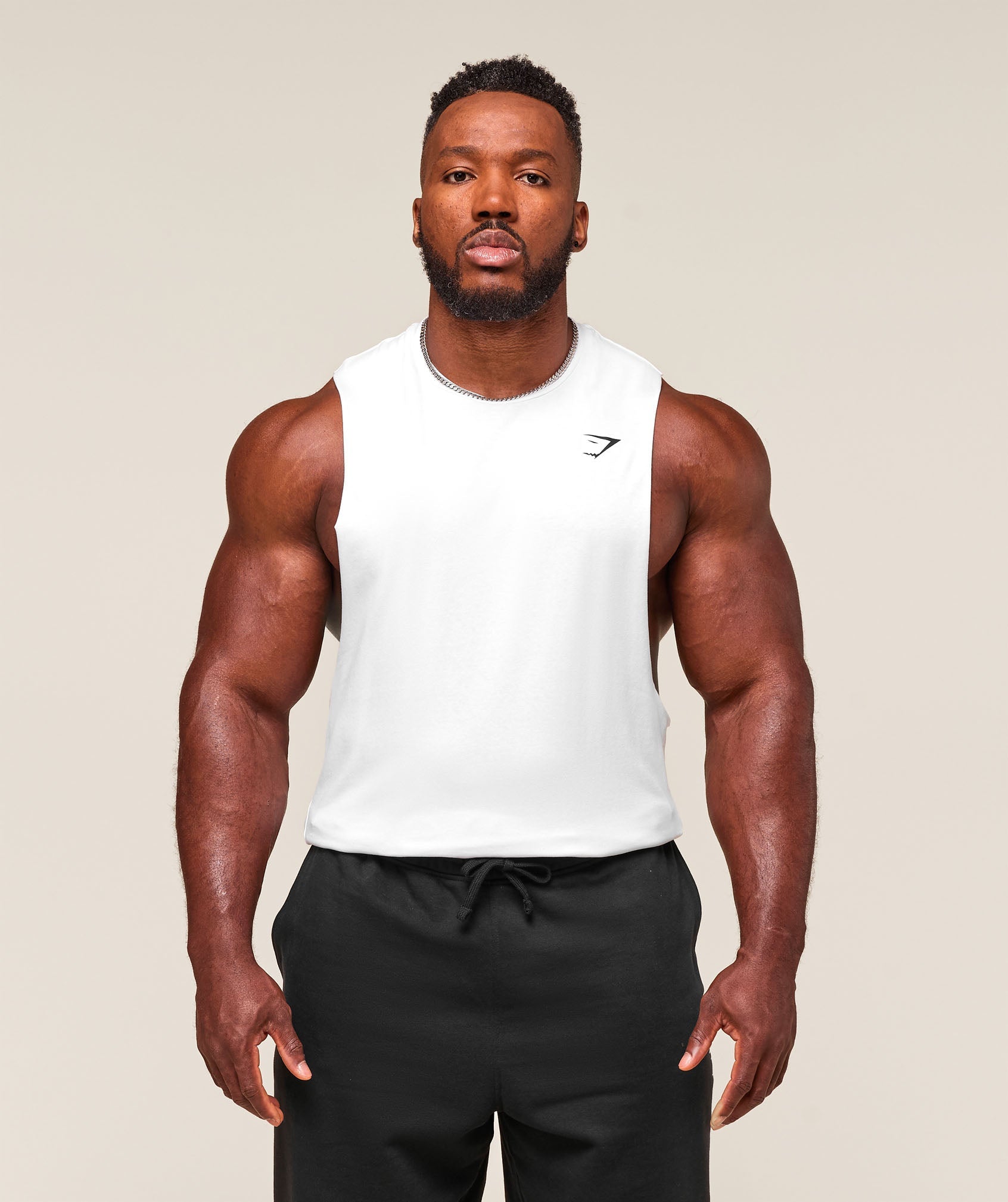 Gymshark Critical Drop Arm Tank White