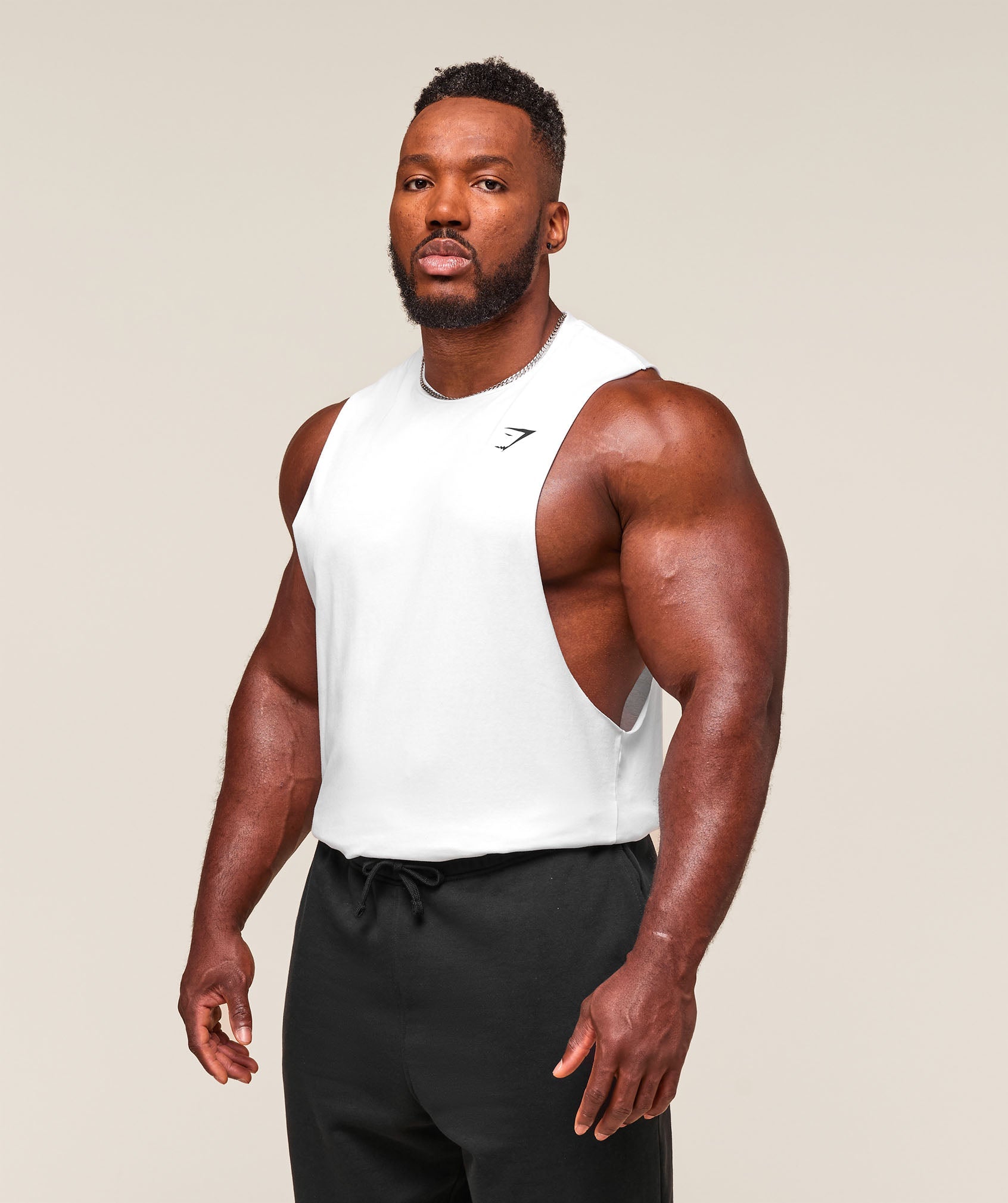 Gymshark Critical Drop Arm Tank White