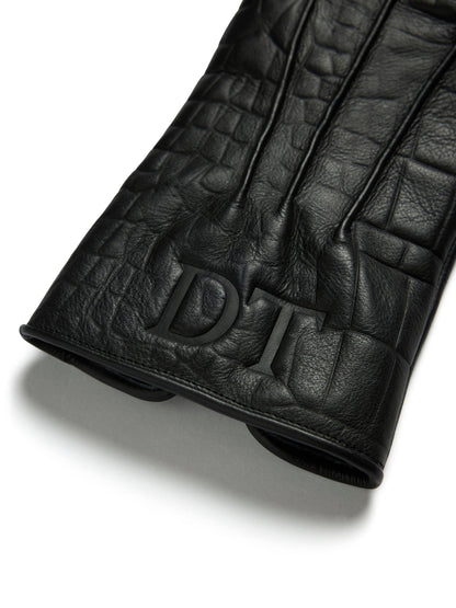 Denim Tears André Leon Talley Croc Embossed Leather Gloves