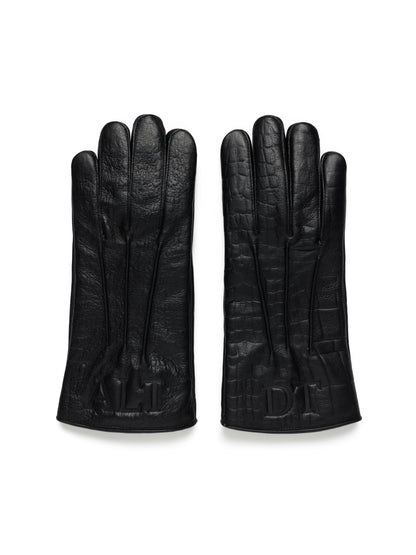 Denim Tears André Leon Talley Croc Embossed Leather Gloves