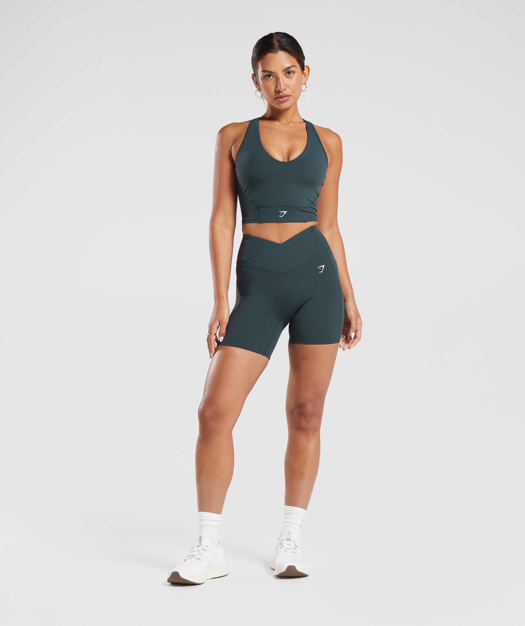 Women's Gymshark Crop Mesh Tank Darkest Teal