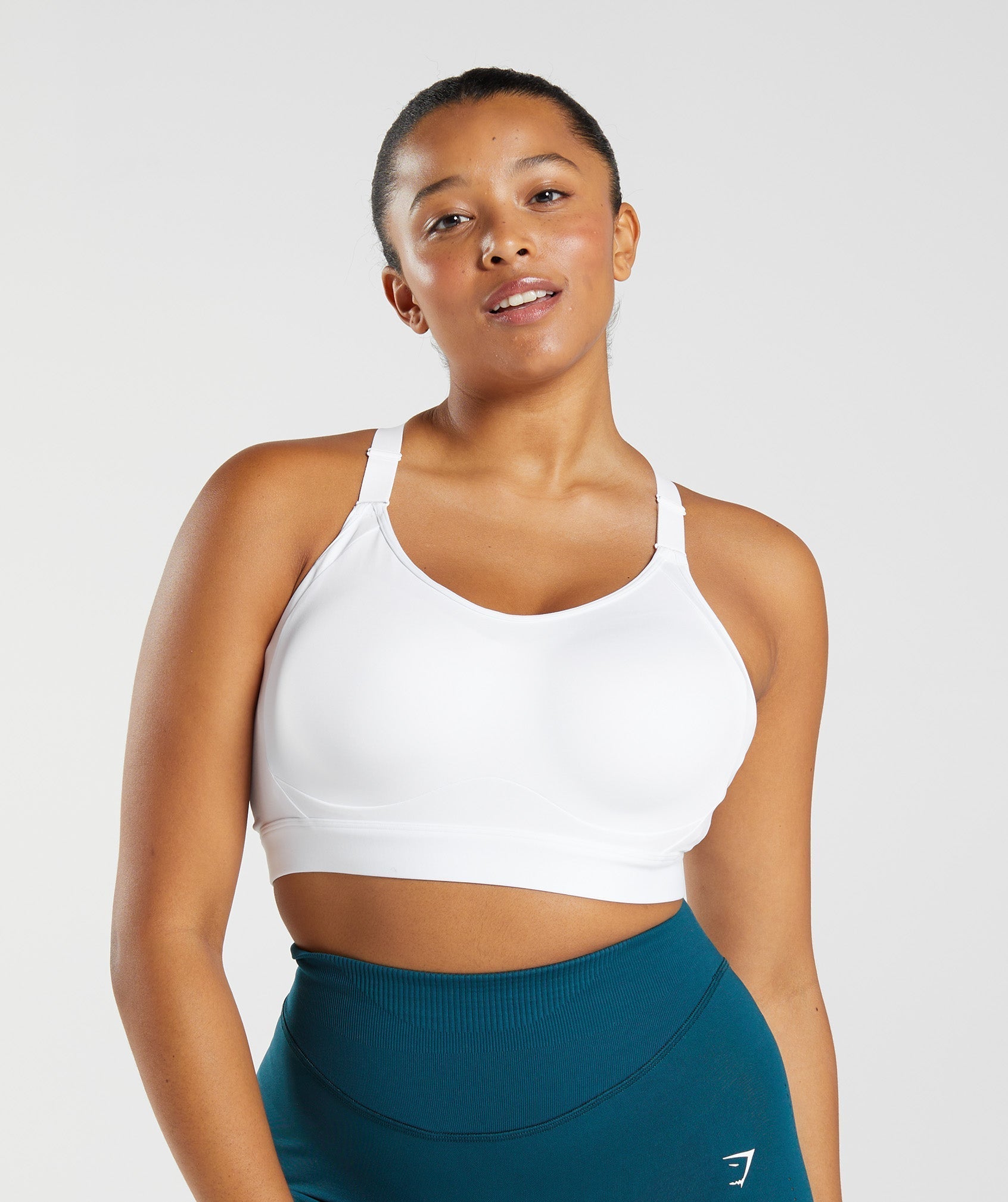 Women's Gymshark Cut Out Back High Support Sports Bra, B/C-E/F White