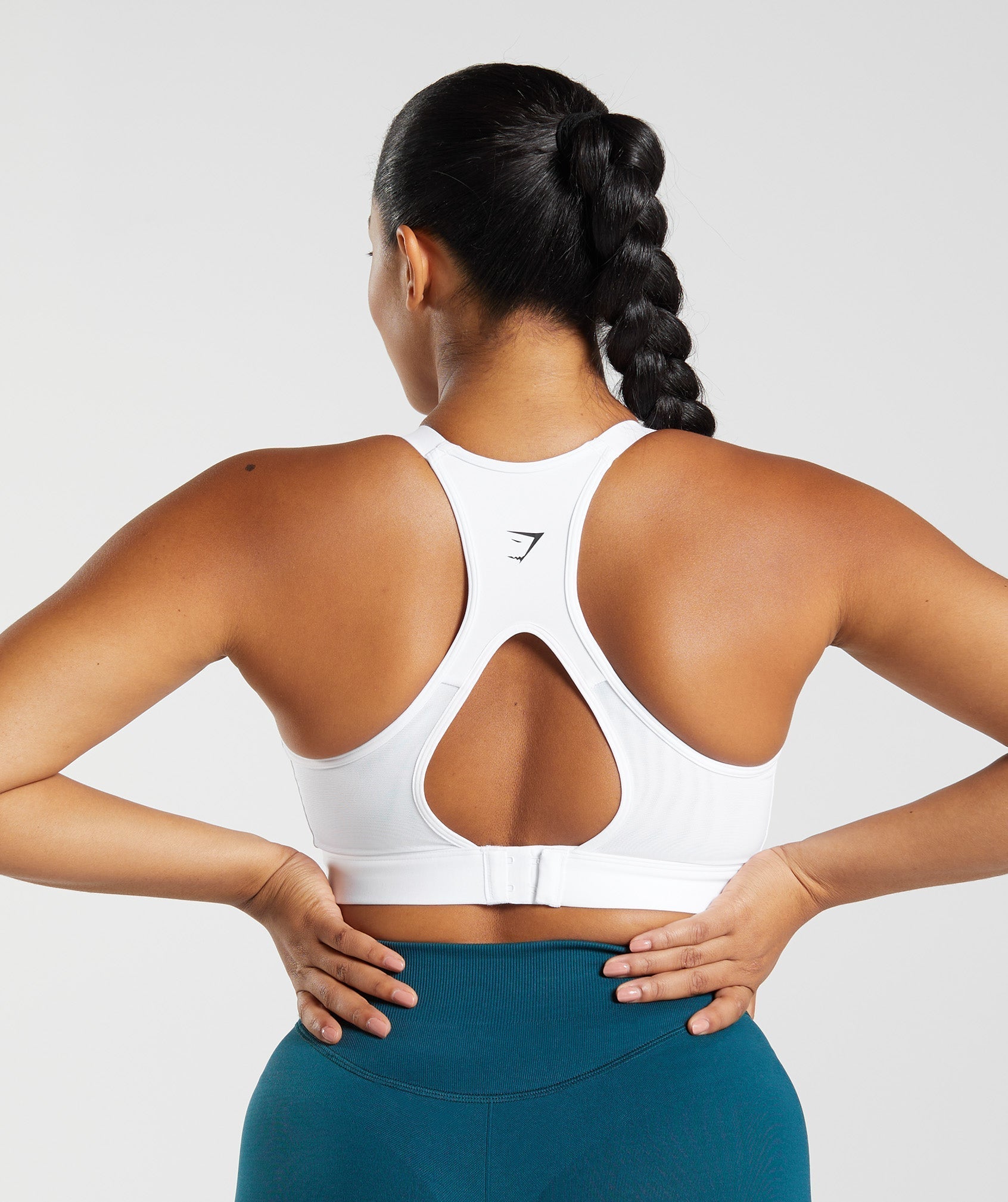 Women's Gymshark Cut Out Back High Support Sports Bra, B/C-E/F White