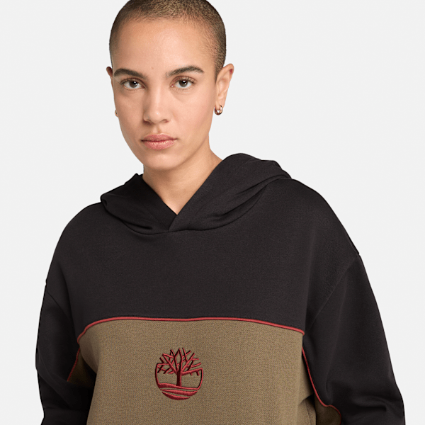 Timberland Cut-And-Sew Hoodie Black/Leaf Green