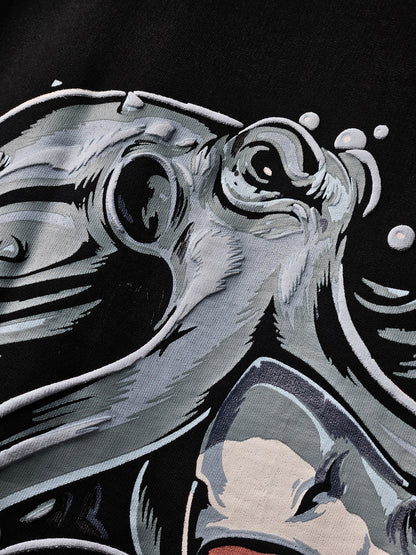 BLACK OCTOPUS X SHARK T-SHIRT