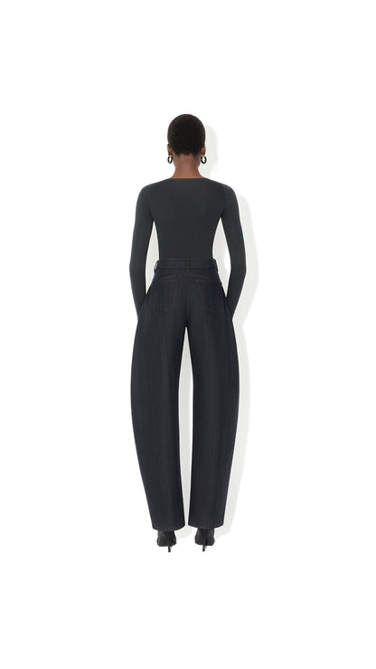 Alaïa Round Wool Denim Pants