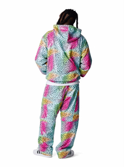 Stüssy Tears Rainbow Trout Sequin Zip Hoodie