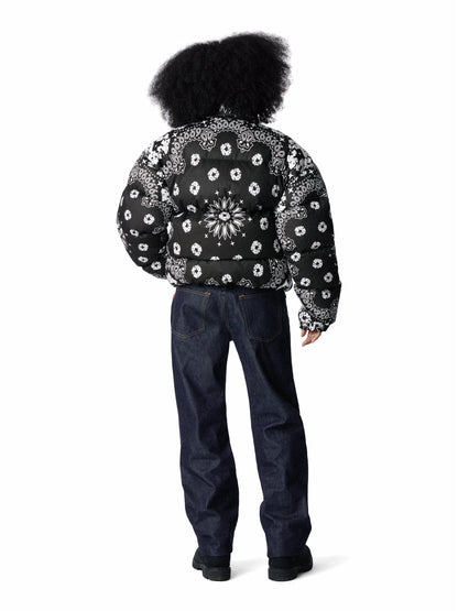 Denim Tears Cotton Wreath Paisley Puffer Jacket Black