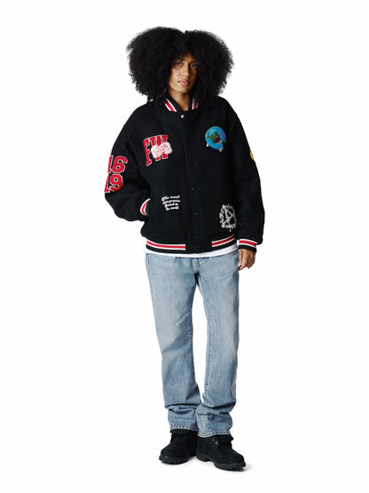 Denim Tears Bobby Huey Reversible Varsity Jacket Black