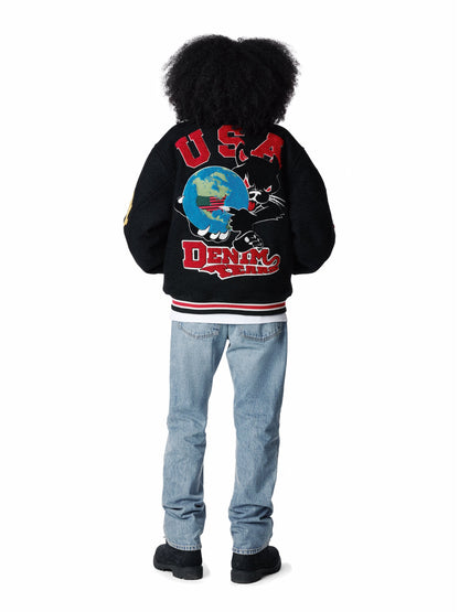 Denim Tears Bobby Huey Reversible Varsity Jacket Black