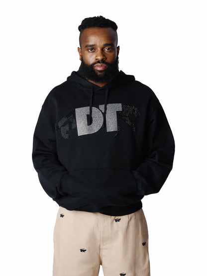 Denim Tears Rhinestone DT Panther Pullover Hoodie Black