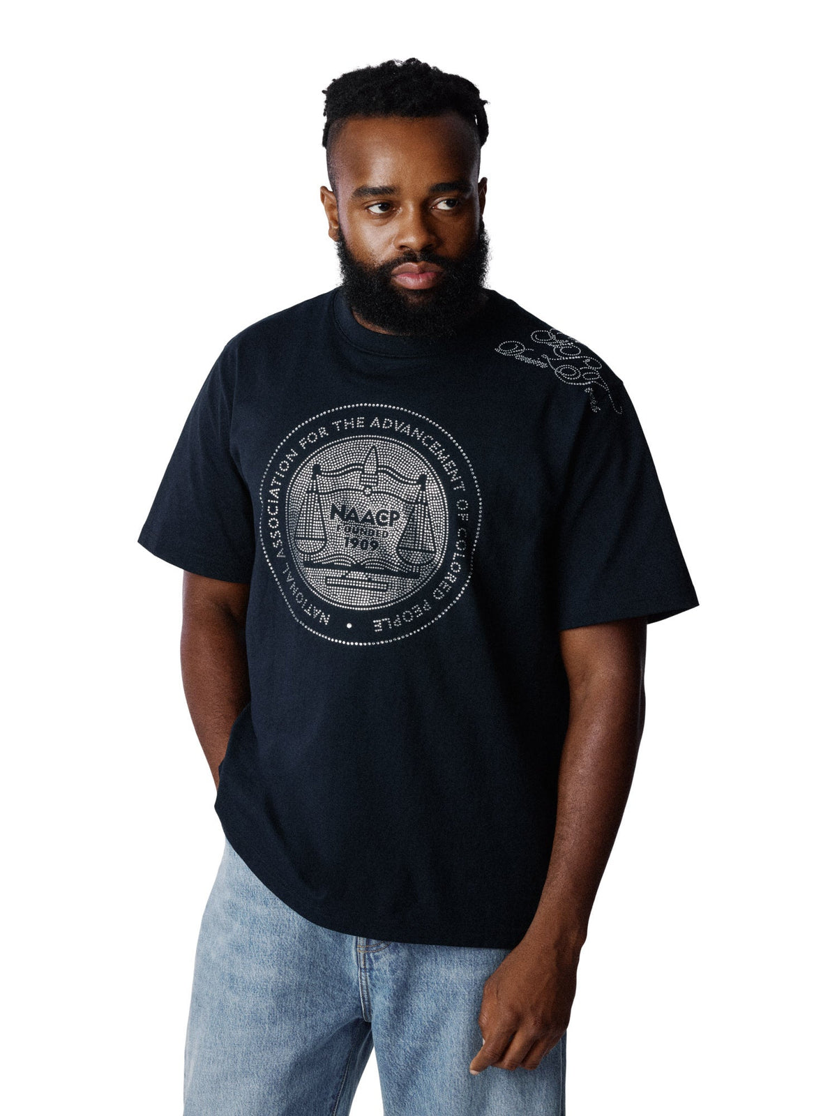 Denim Tears Naacp André Leon Talley Rhinestone Tee Black