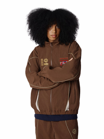 Denim Tears Diaspora Flag Track Jacket Brown