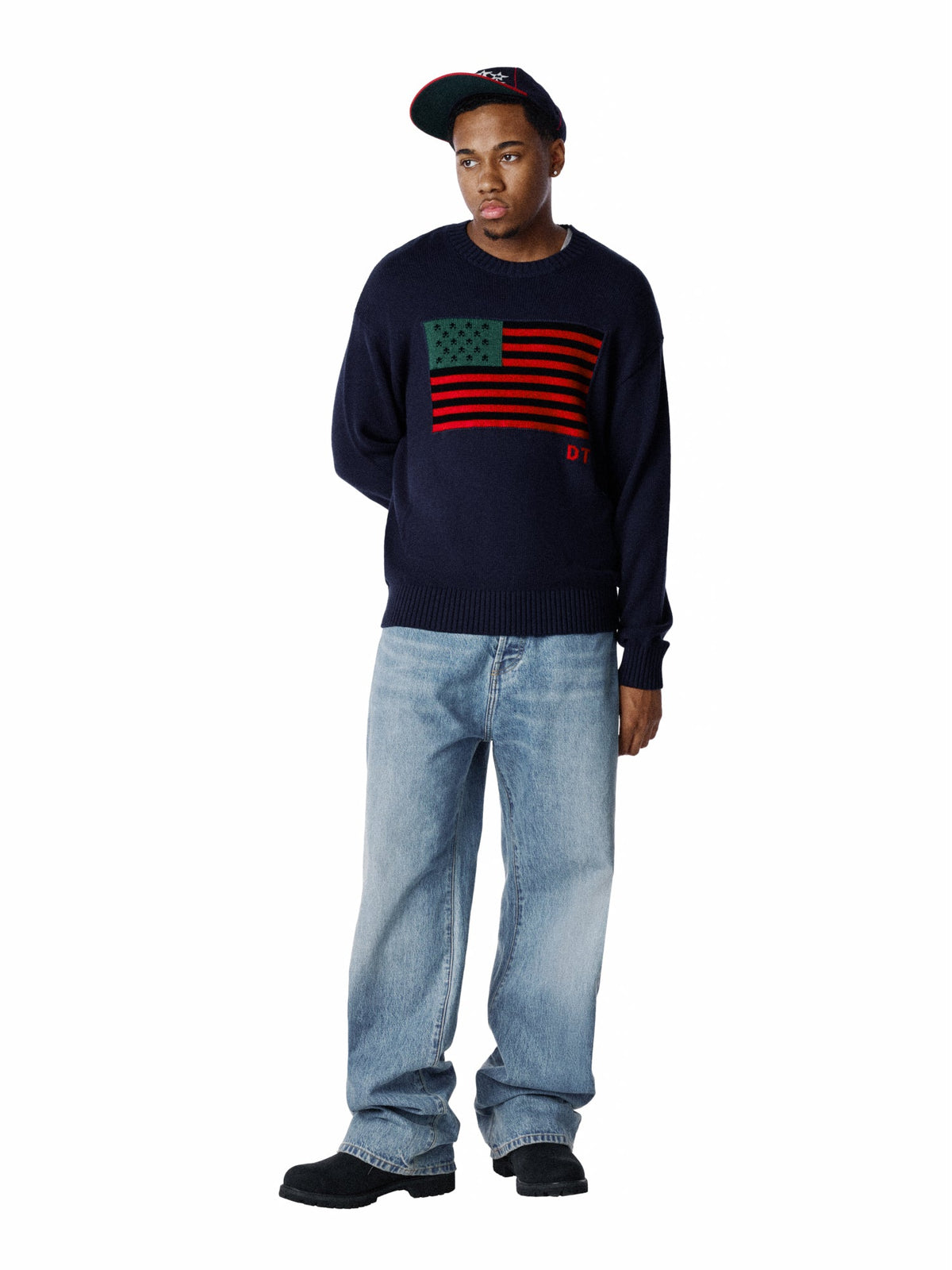 Denim Tears Pan-African American Sweater Navy