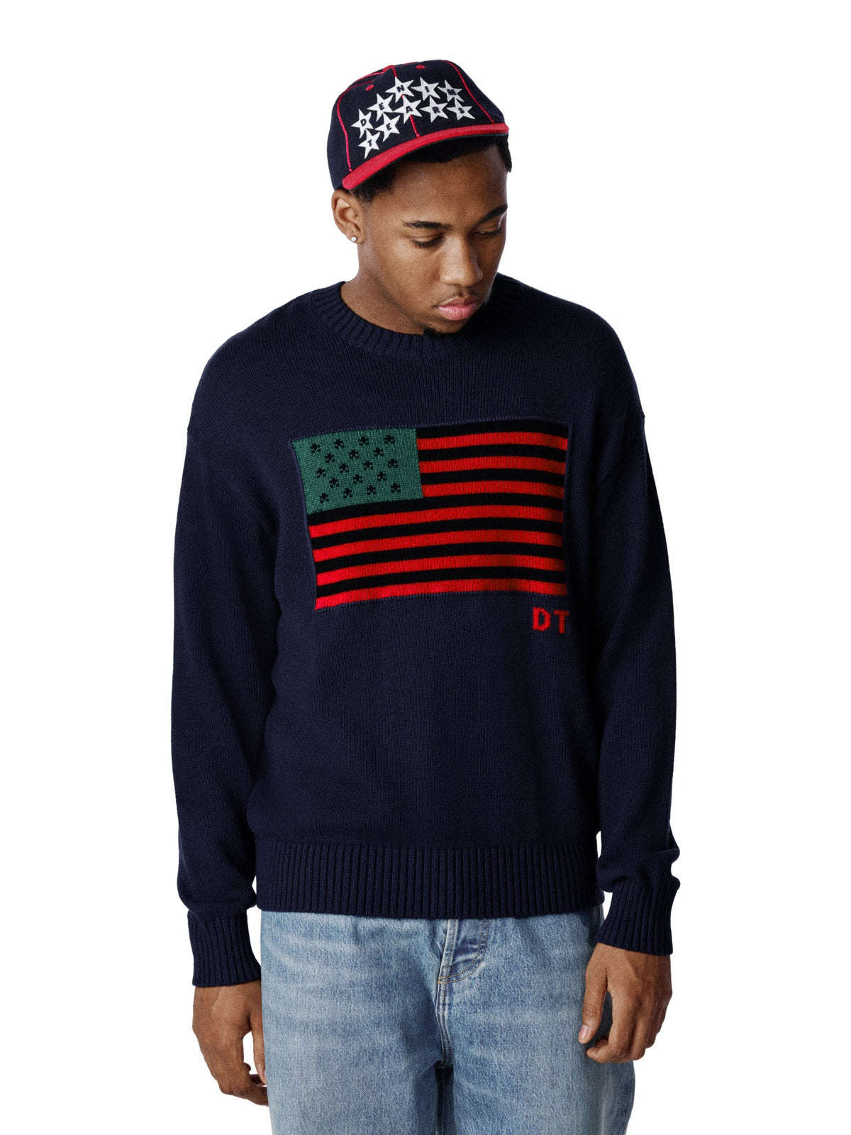 Denim Tears Pan-African American Sweater Navy