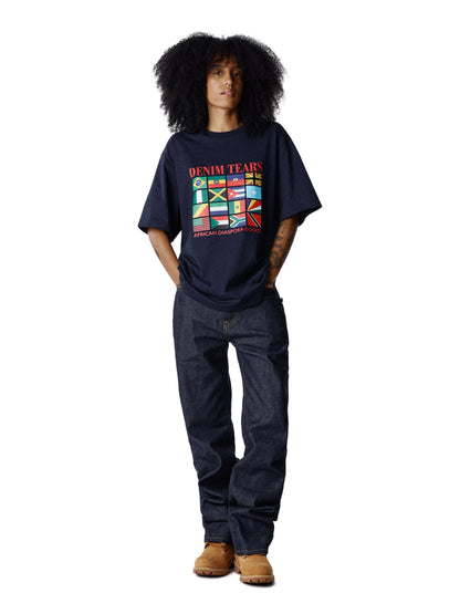 Denim Tears Diaspora Flags Tee Navy