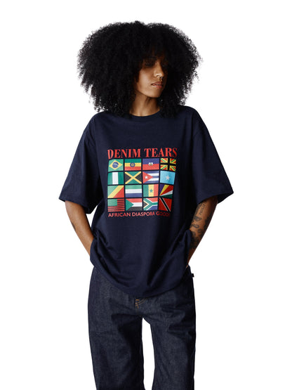Denim Tears Diaspora Flags Tee Navy