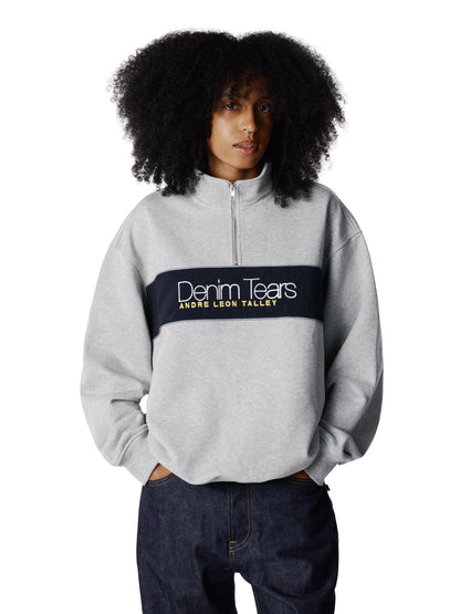 Denim Tears André Leon Talley Quarter-Zip Sweatshirt Grey
