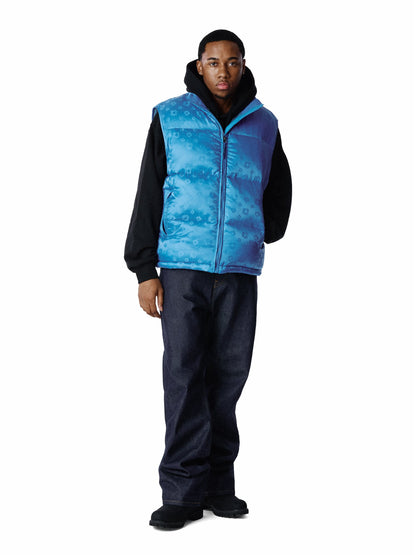 Denim Tears Jacquard Monogram Cotton Wreath Vest Blue