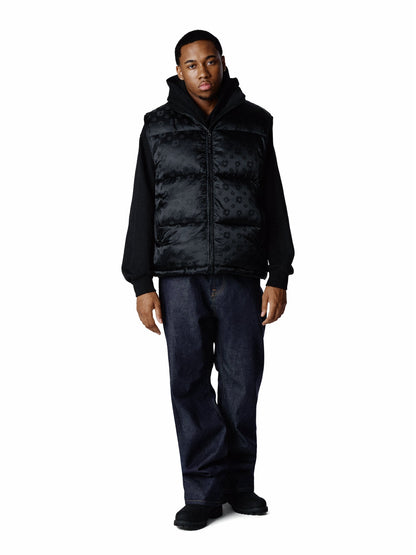 Denim Tears Jacquard Monogram Cotton Wreath Vest Black