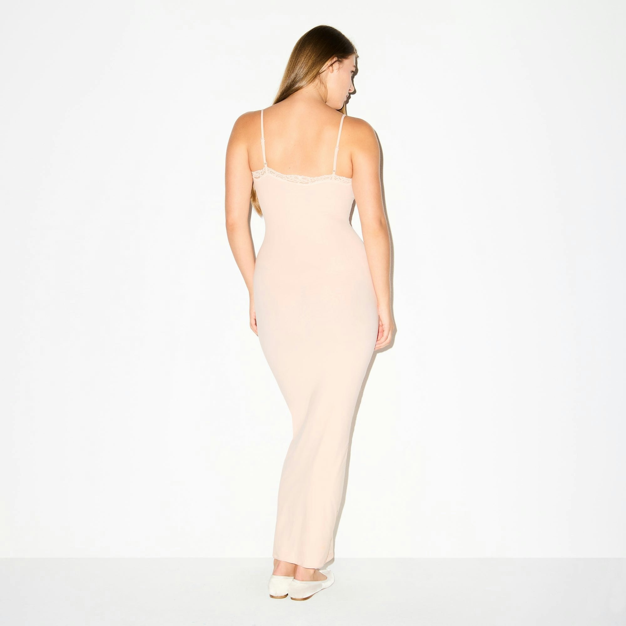SKIMS Long Slip Dress | Primrose | Pink | Fits Everybody Lace | XS | X-Small