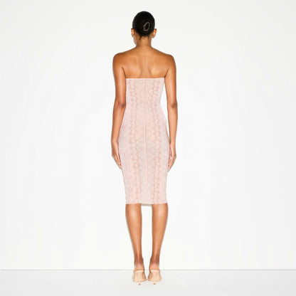 MILKY SHEER MIDI TUBE DRESS