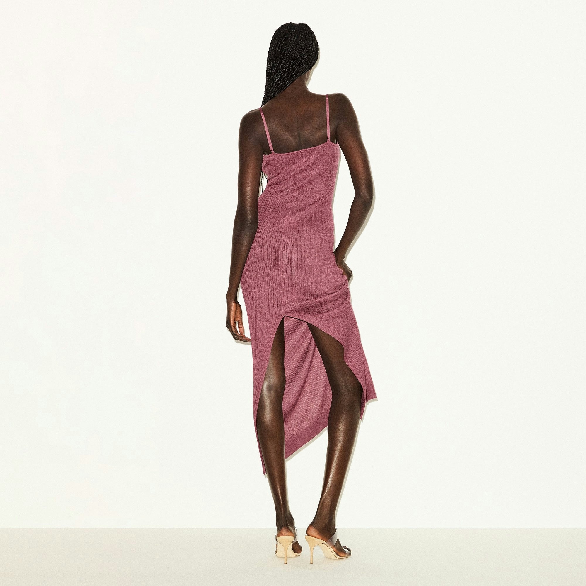 SHEER KNIT LONG CAMI DRESS