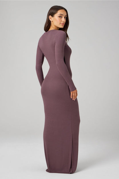 Fabletics Soft Rib Long Sleeve Maxi Dress