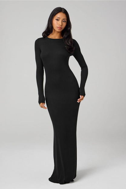 Fabletics Soft Rib Long Sleeve Maxi Dress