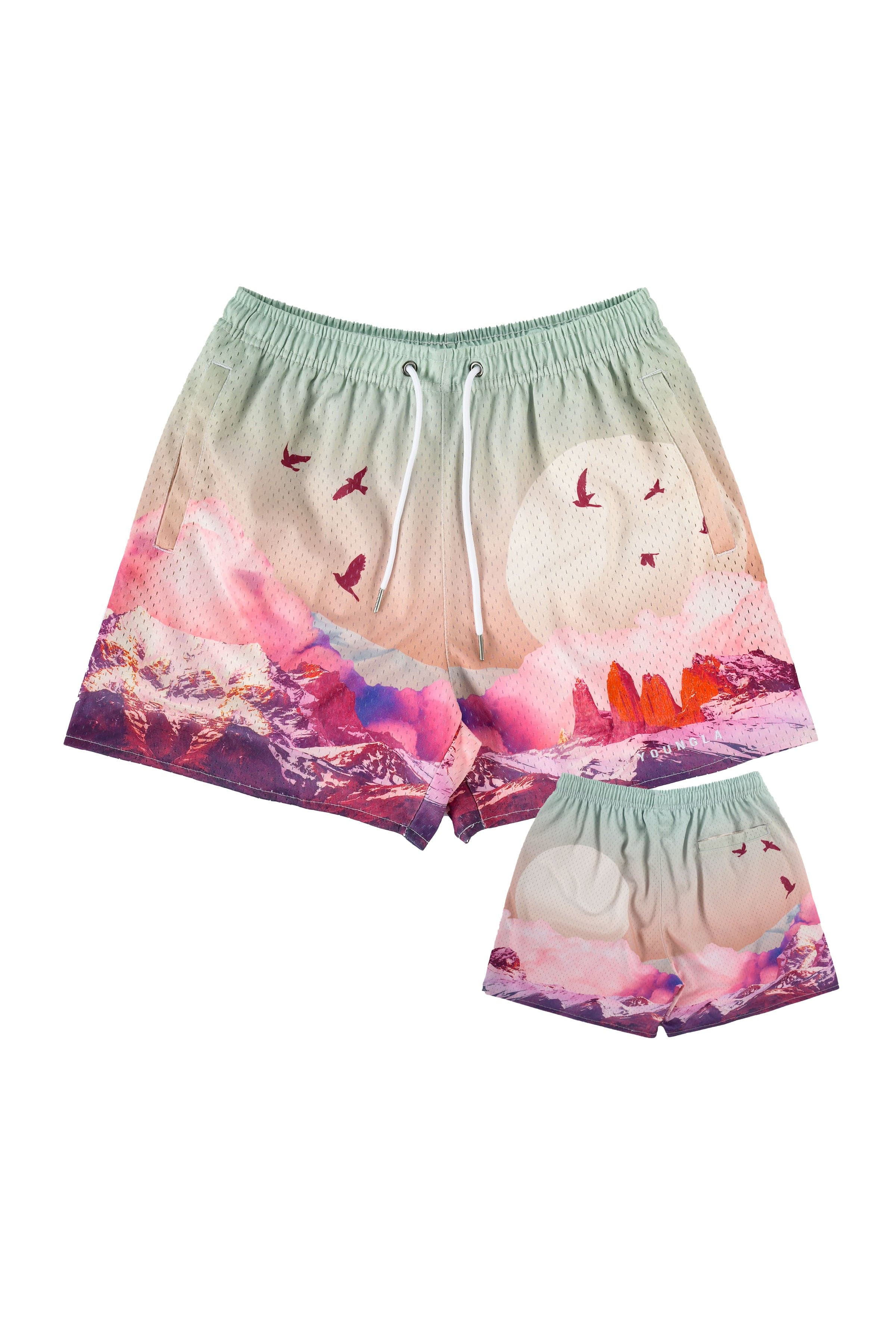 YoungLA 141 The Block Party Shorts Sedona Sunrise