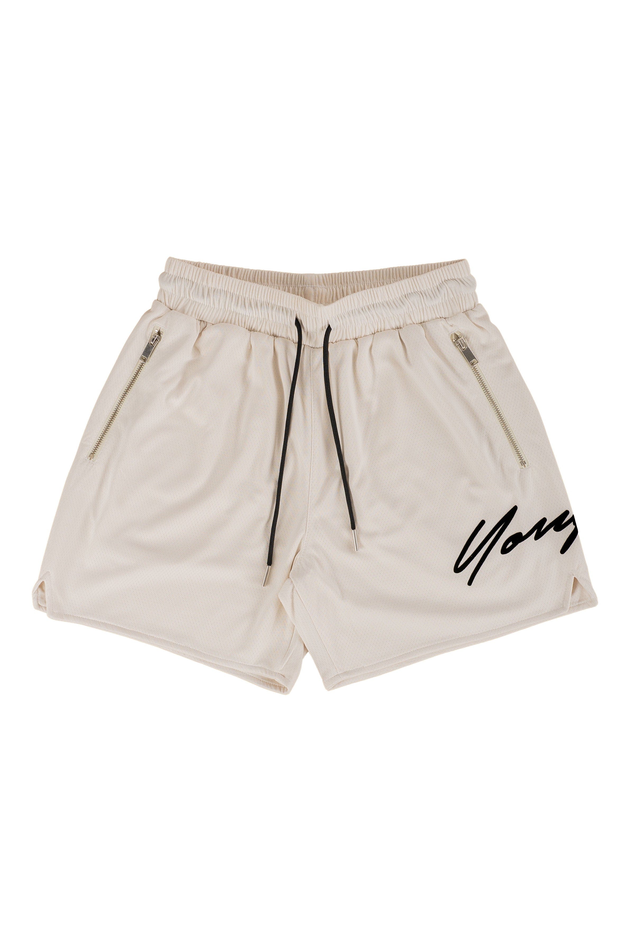 YoungLA 115 Signature Shorts Off-White