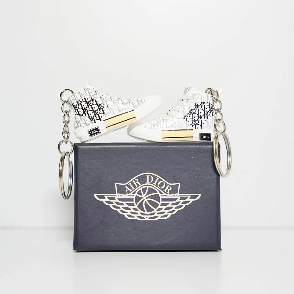 3D Sneaker Keychain With Box - Dior B23 White