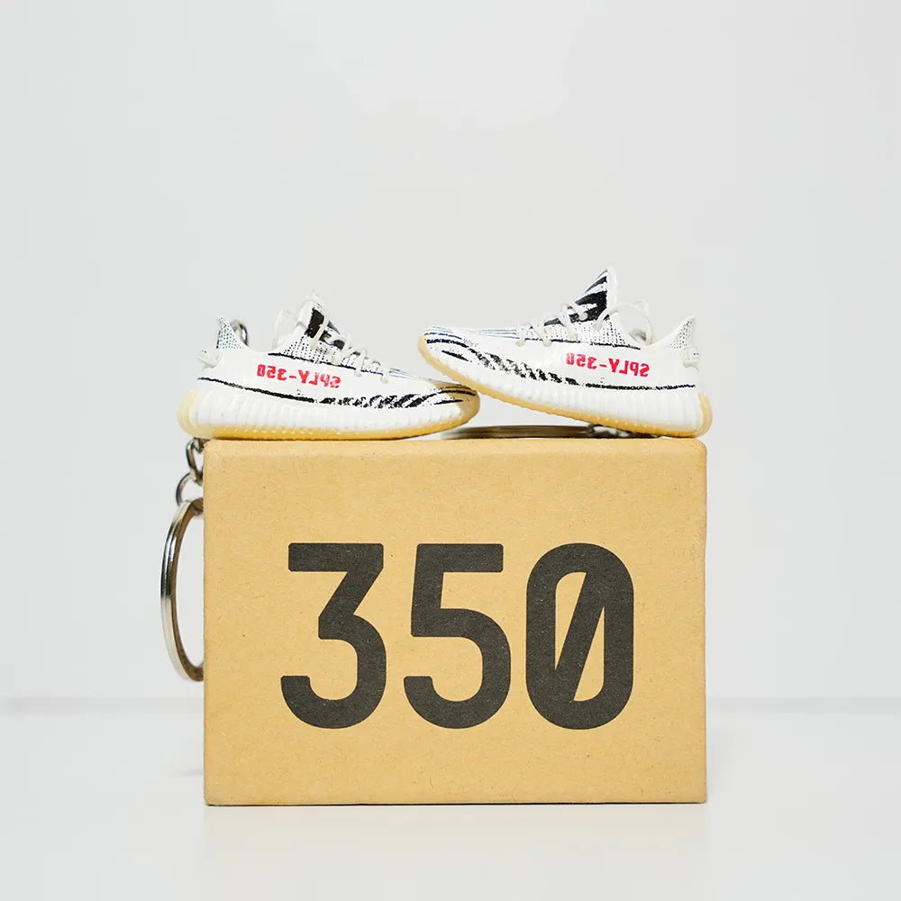 3D Sneaker Keychain With Box - Yeezy 350  Zebra