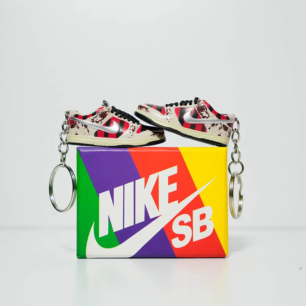 3D Sneaker Keychain With Box - SB Dunk Freddy Krueger