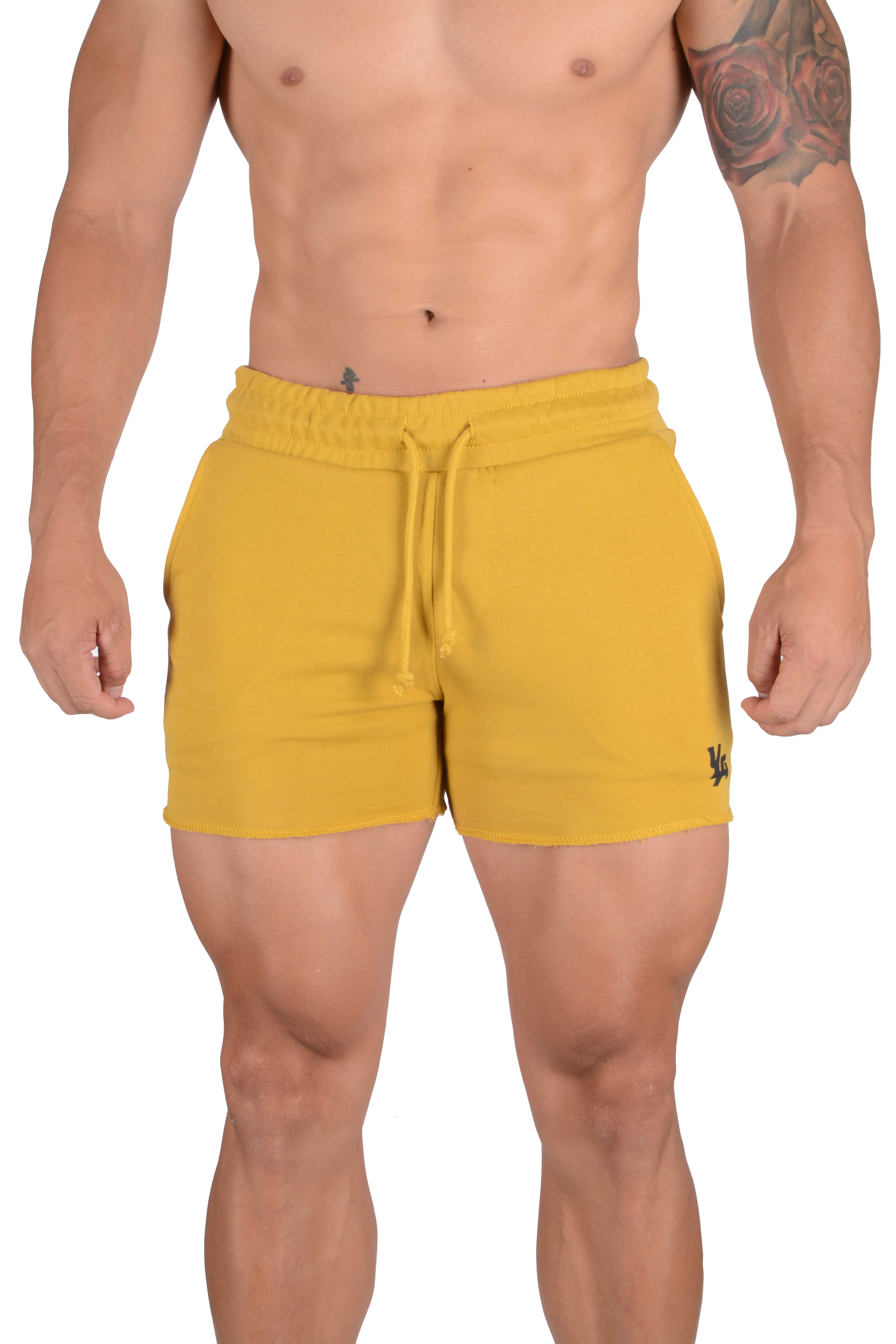 YoungLA 102 Bodybuilding French Terry Shorts Yellow