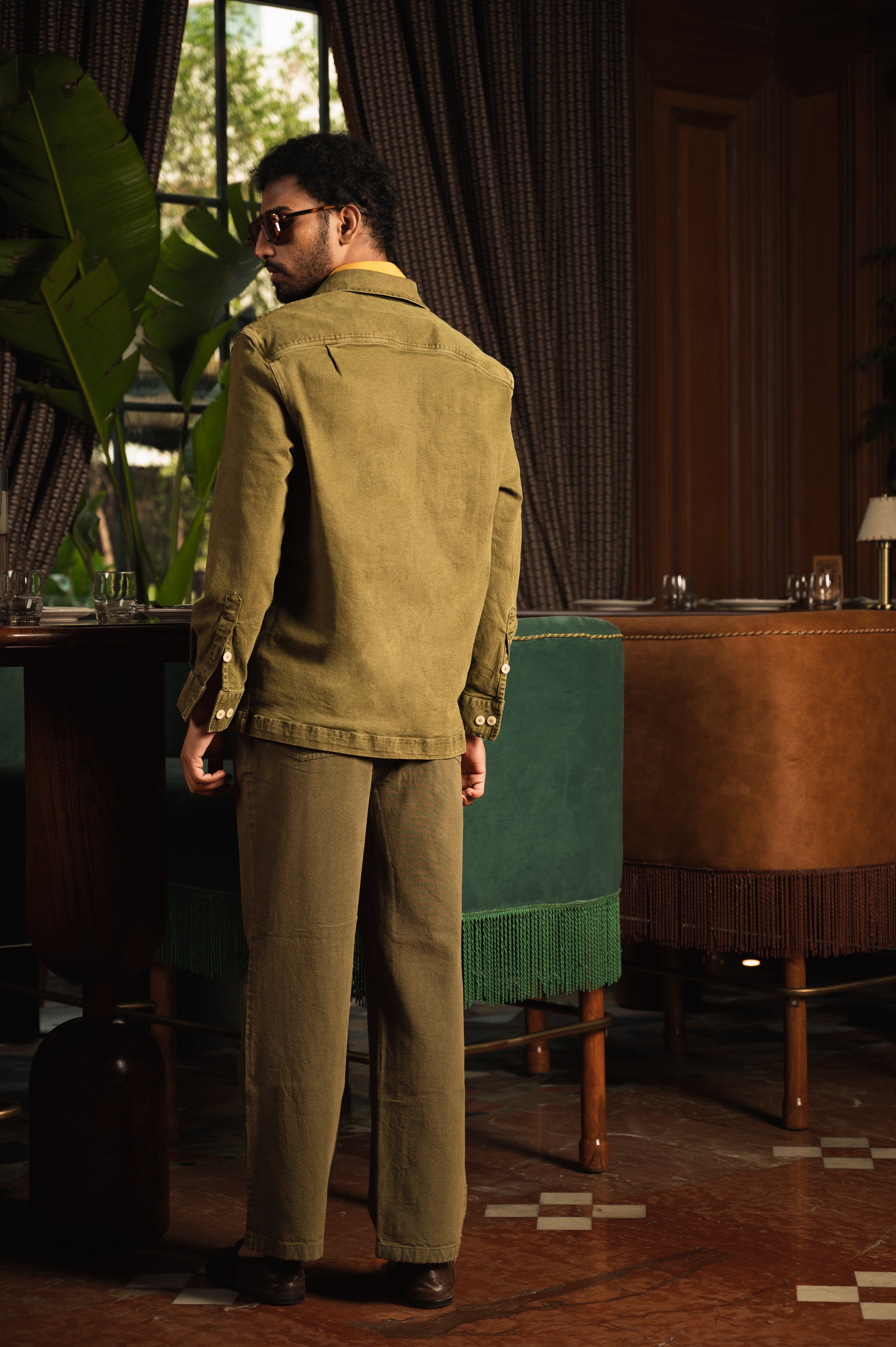 Green Straight Fit Jeans