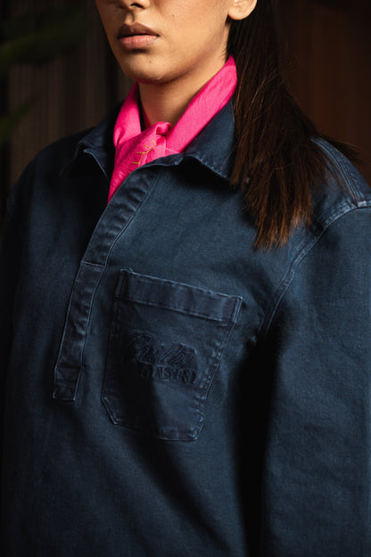 Guilty Pleasure Denim Pullover In Blue