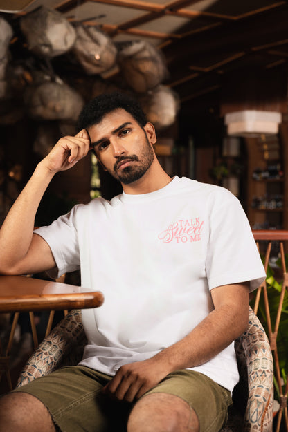 Talk Sweet To Me Tshirt In White Regular Fit