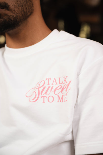 Talk Sweet To Me Tshirt In White Regular Fit