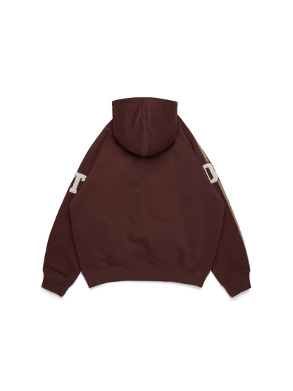 Denim Tears DT Chenille Patch Zip Hoodie Brown