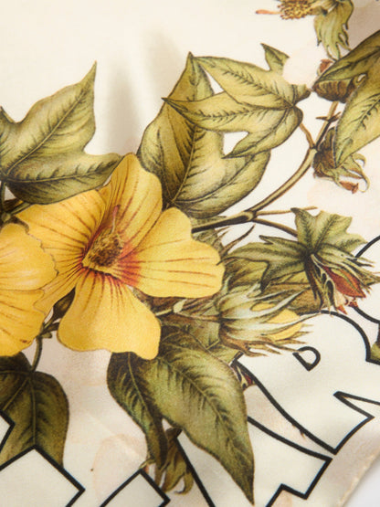 Denim Tears Floral Silk Bandana Cream