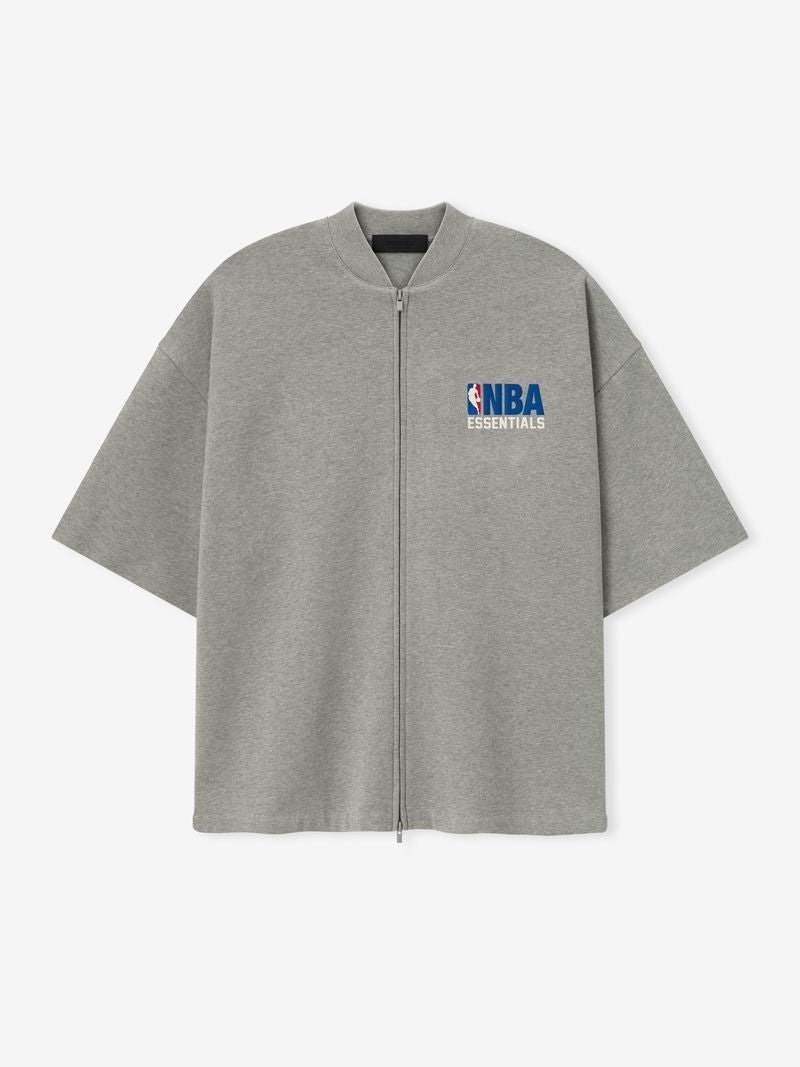 Essentials Nba Zip Up Jacket Concrete Heather