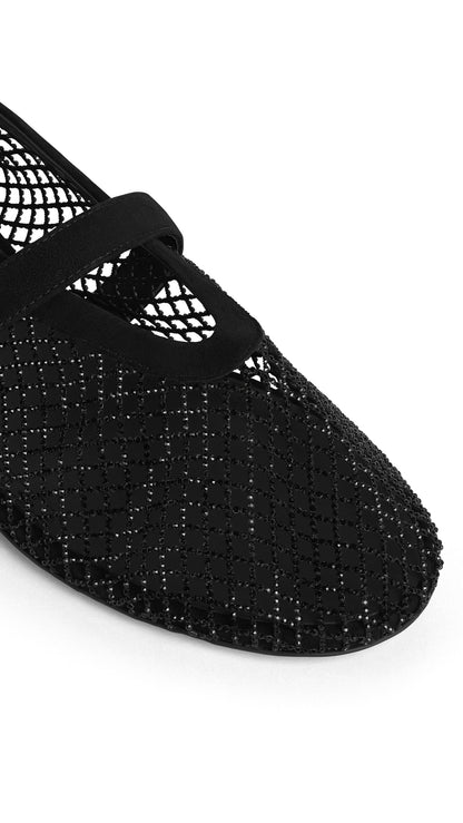 Alaïa Ballet Flats In Strass Fishnet