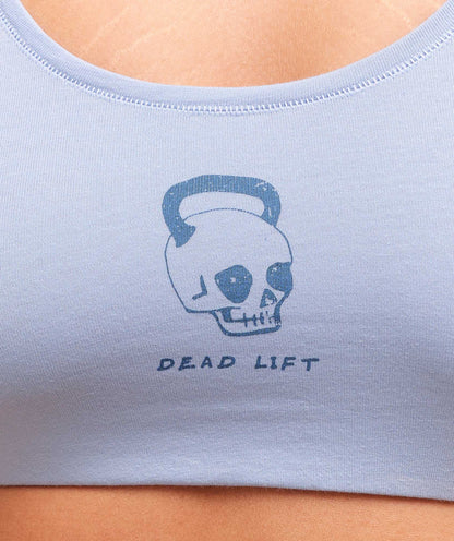 Women's Gymshark Deadlift Graphic Cotton Bralette Gentle Blue