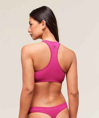 Women's Gymshark Deadlift Graphic Cotton Bralette Winning Pink