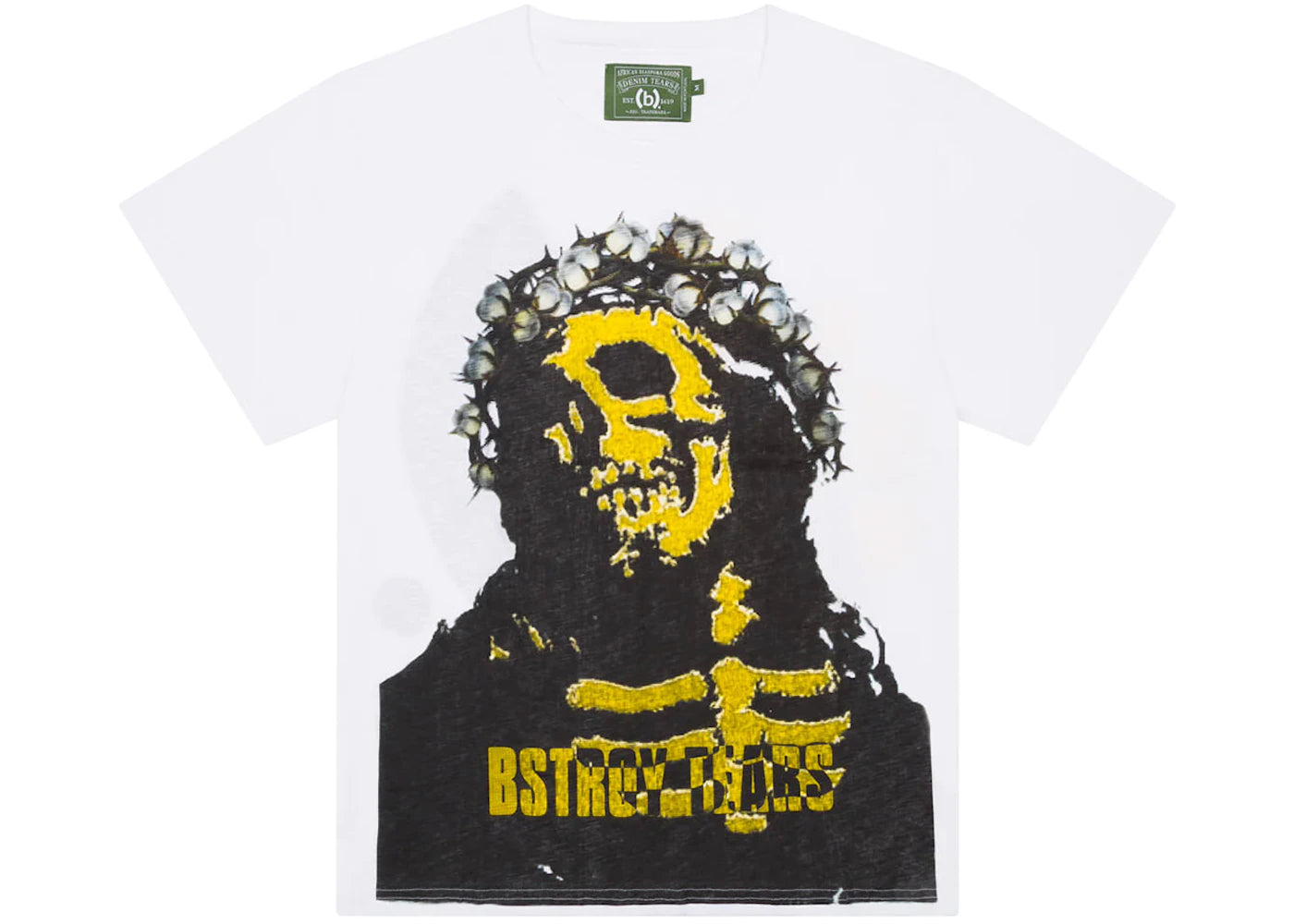 denim tears bstroy tears crown made of cotton tee white