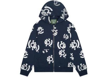 denim tears bstroy tears zip hoodie blue