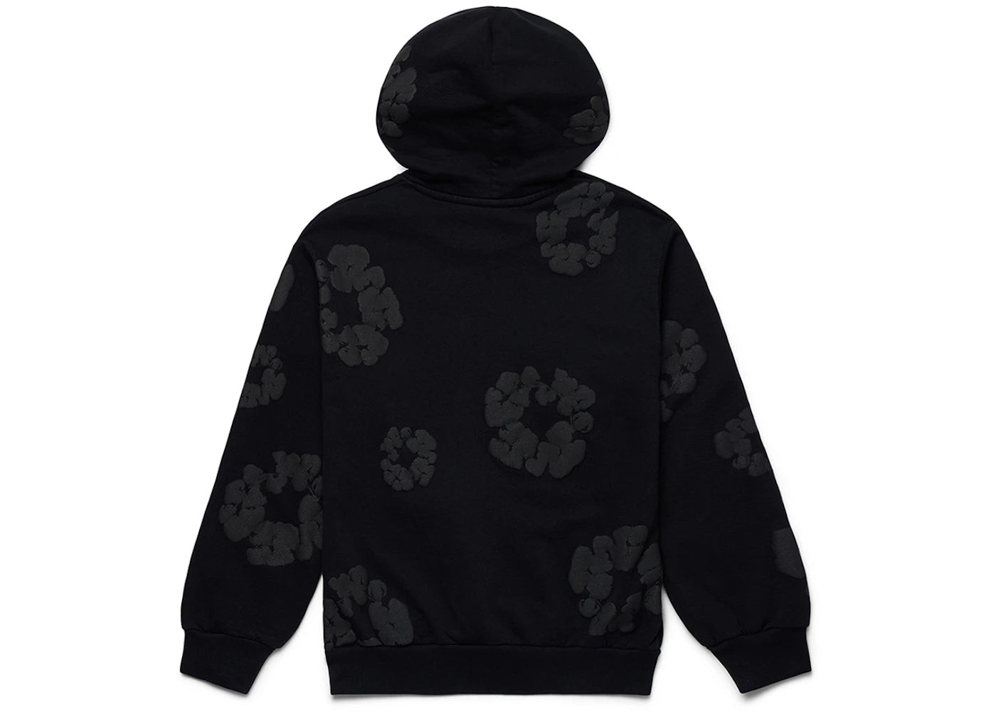 denim tears cotton wreath hoodie black monochrome