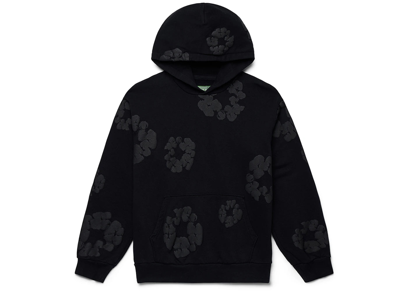 denim tears cotton wreath hoodie black monochrome